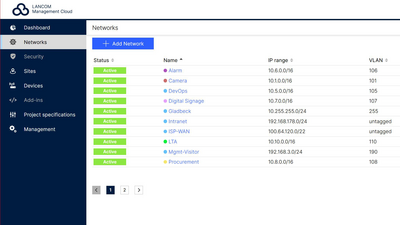Screenshot: Add networks in the LMC